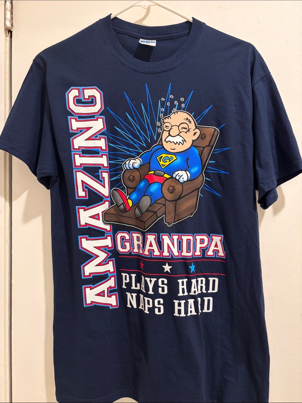 Amazing Grandpa Graphic Navy Short-Sleeve Tee